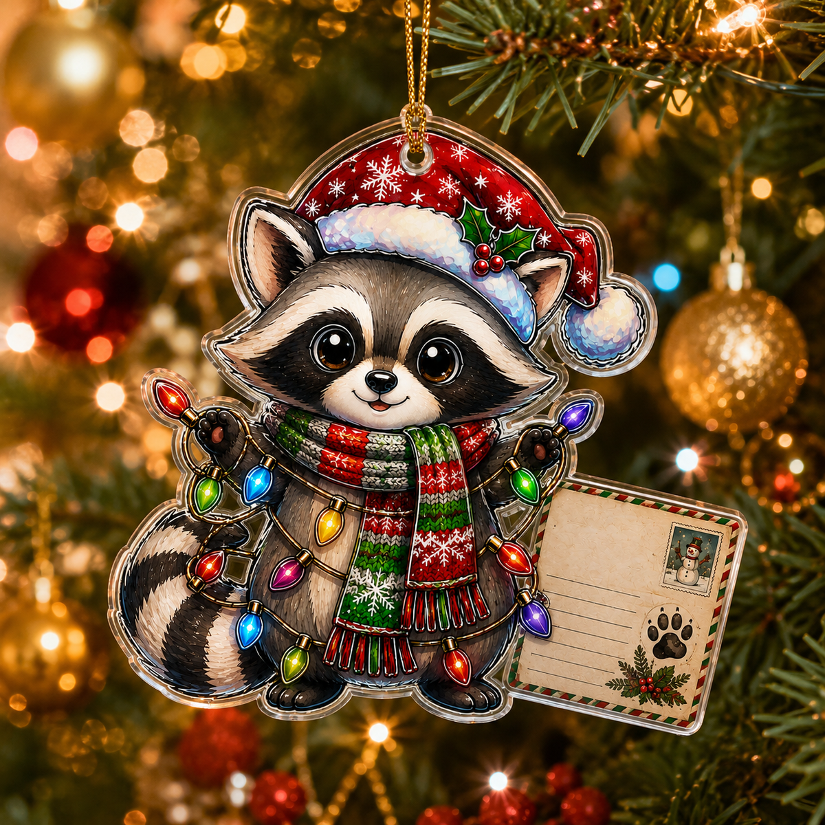 Animal With Christmas Led Raccoon