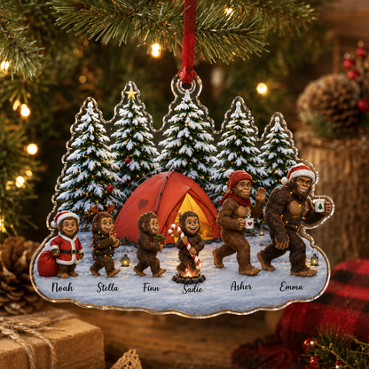 Camping Personalize Acrylic Christmas Gibbon