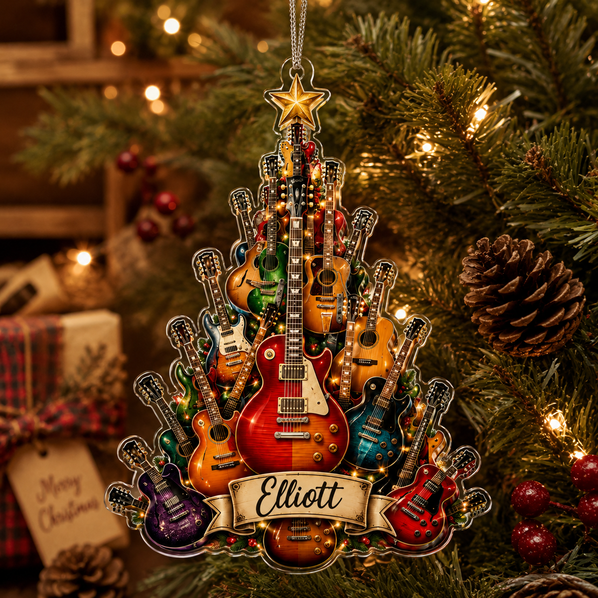 Guitar Custom Name Acrylic - Guitar Tree Name Banner