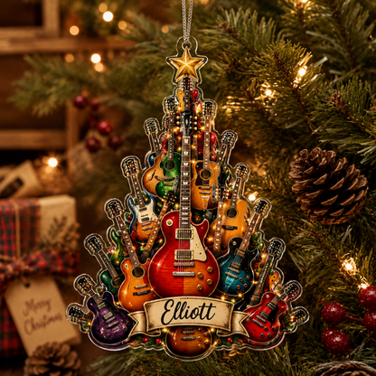 Guitar Custom Name Acrylic - Guitar Tree Name Banner