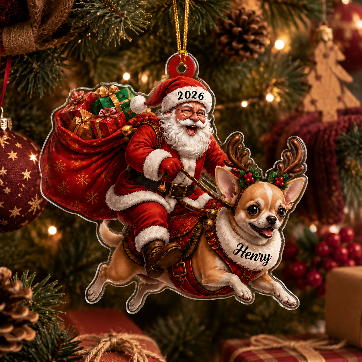 Santa Claus and Dog Chihuahua