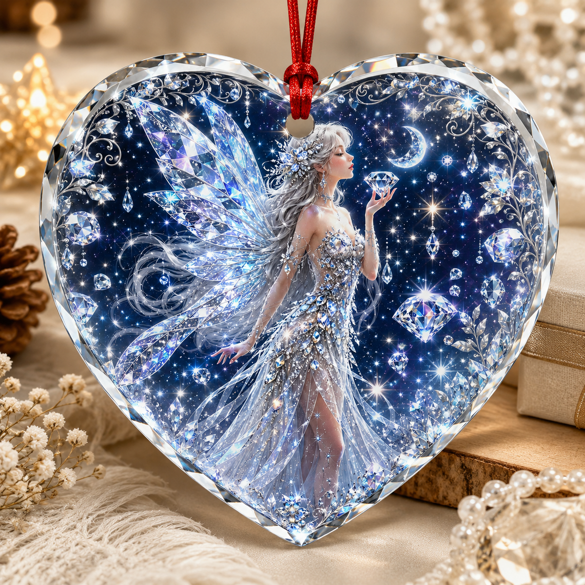 Fairy Glass Ornament Diamond Fairy