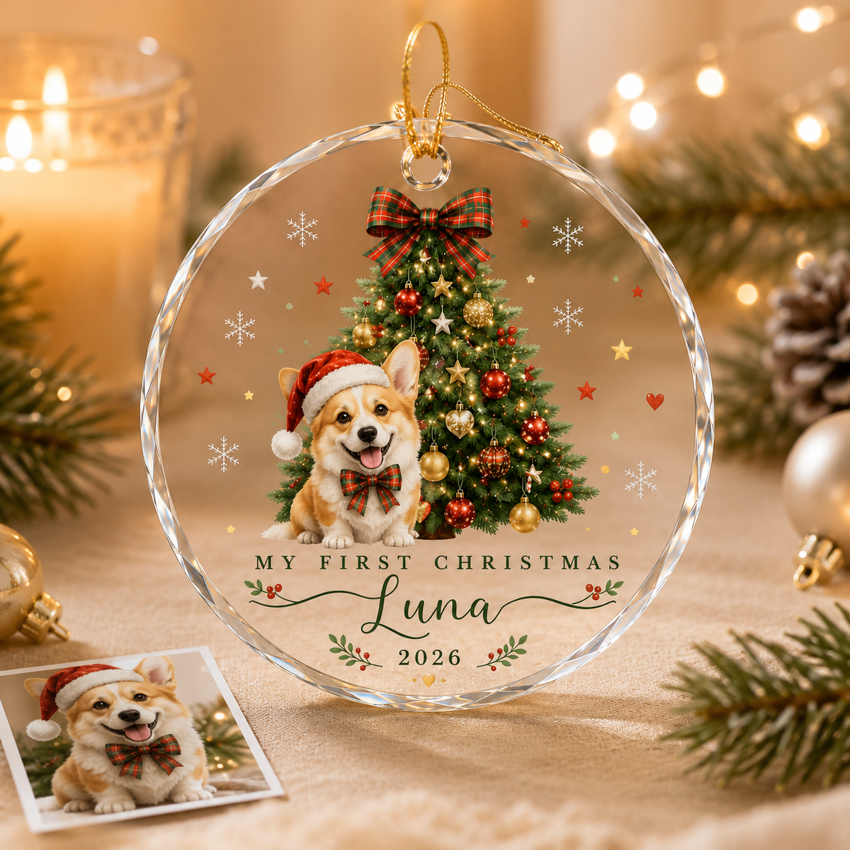 Custom Photo Dog Xmas Style 1