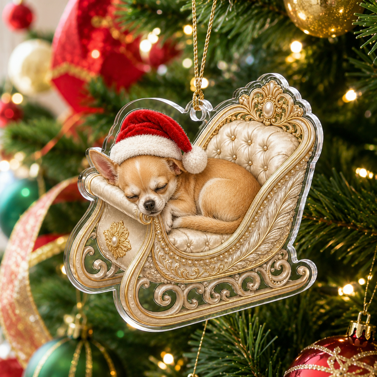 Dog Christmas Sleigh Chihuahua