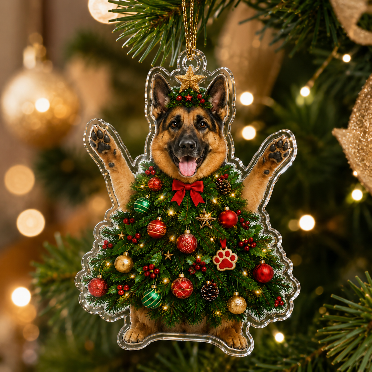 Dog Santa Tree German Shepherd