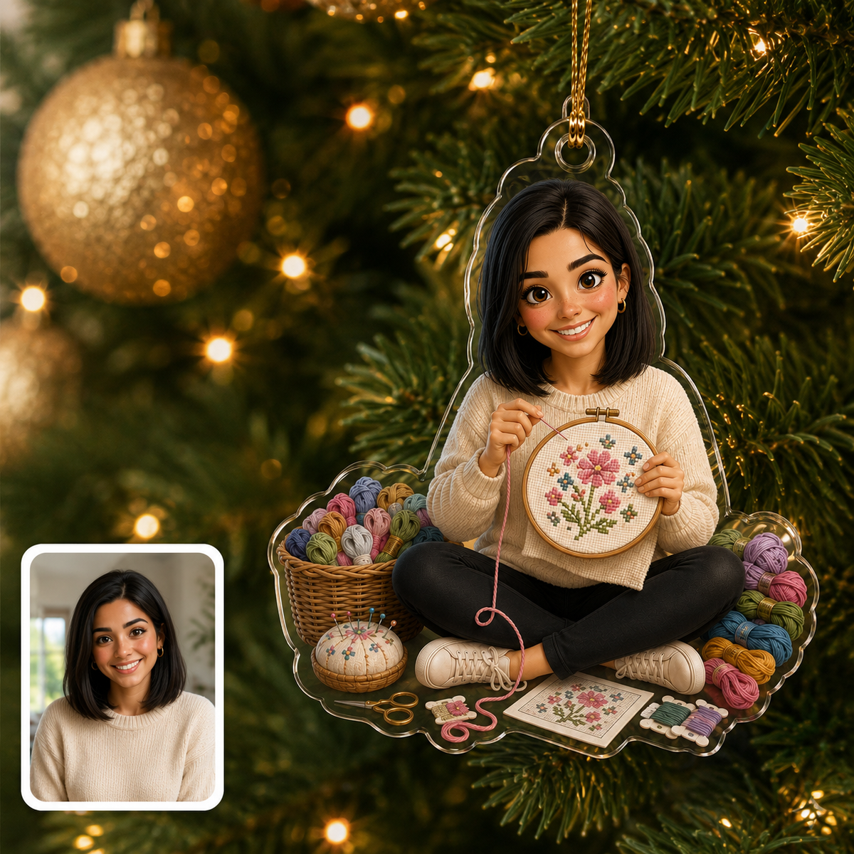 Custom Photo Hobbies Acrylic - Cross-Stitching