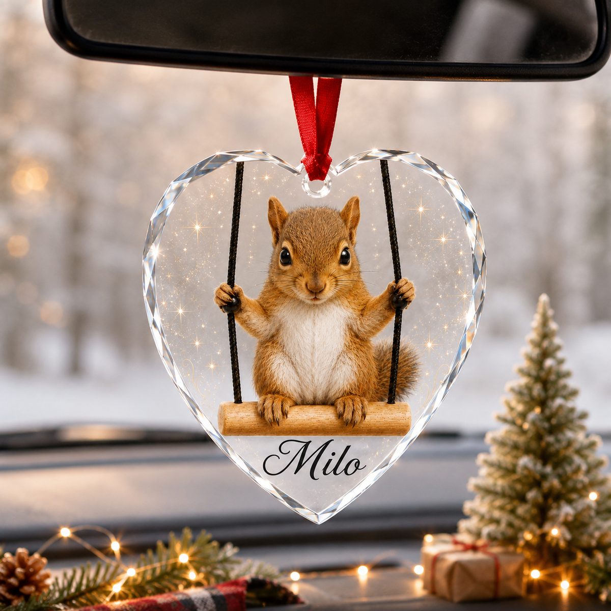Animal Glass Ornament Squirrel