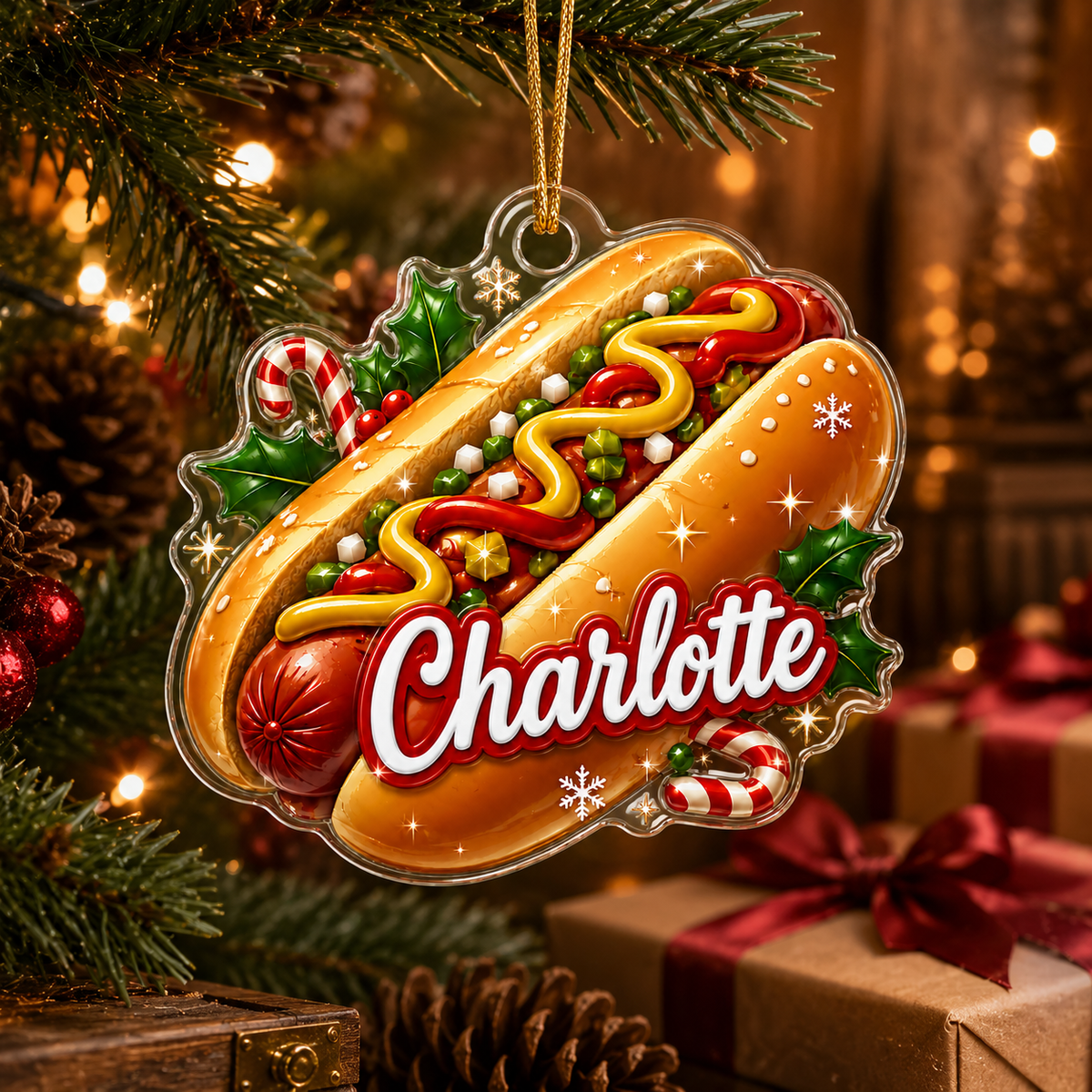 Custom Name Food Acrylic - Hot Dog
