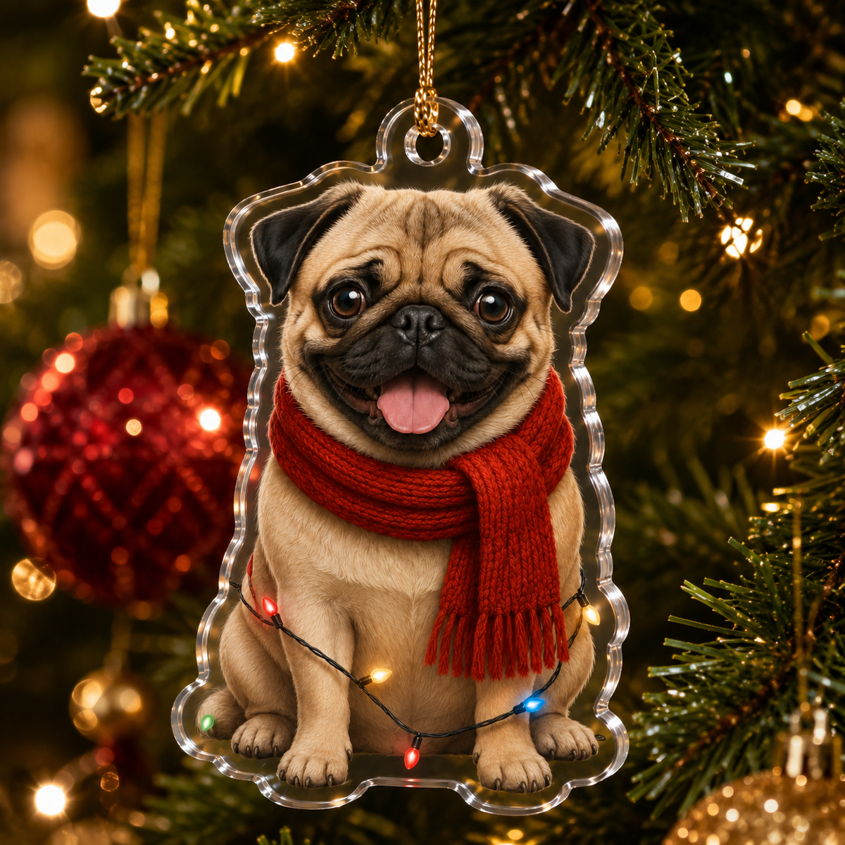 Dog Christmas Ledlight Pug
