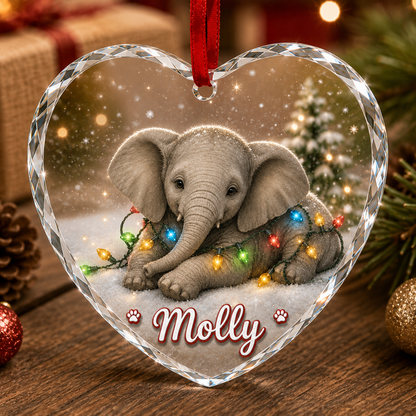 Glass Animal Led Light Elephant