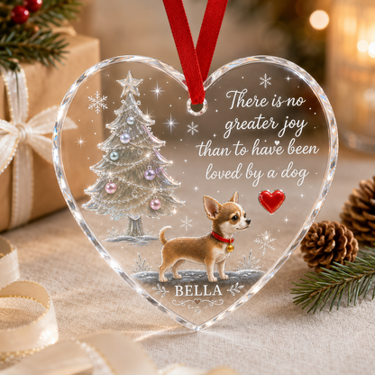 Christmas Glass Dog Chihuahua