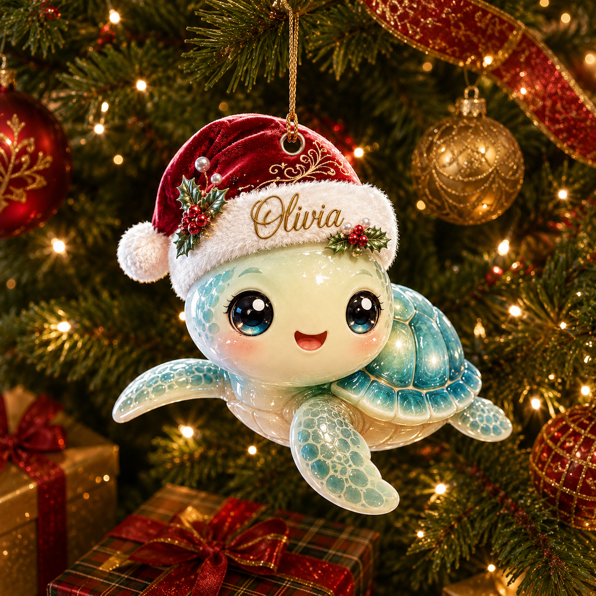 Animal With Santa Hat Sea Turtle