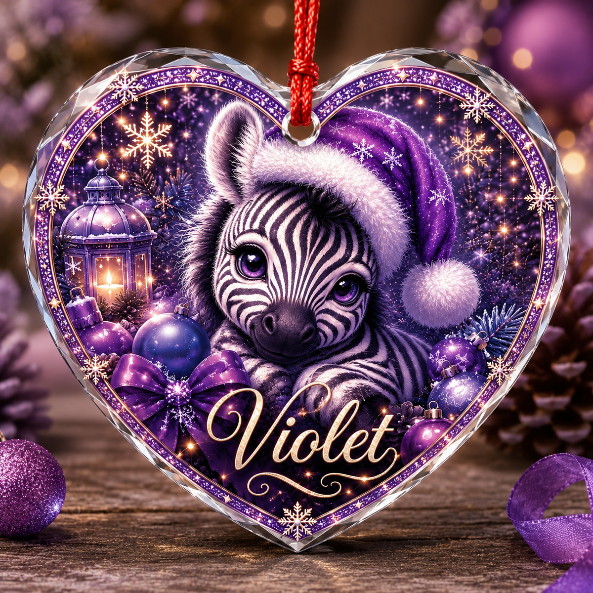 Purple Animal At Christmas Zebra