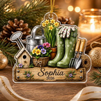 Custom Gardening Boots And Tools Acrylic