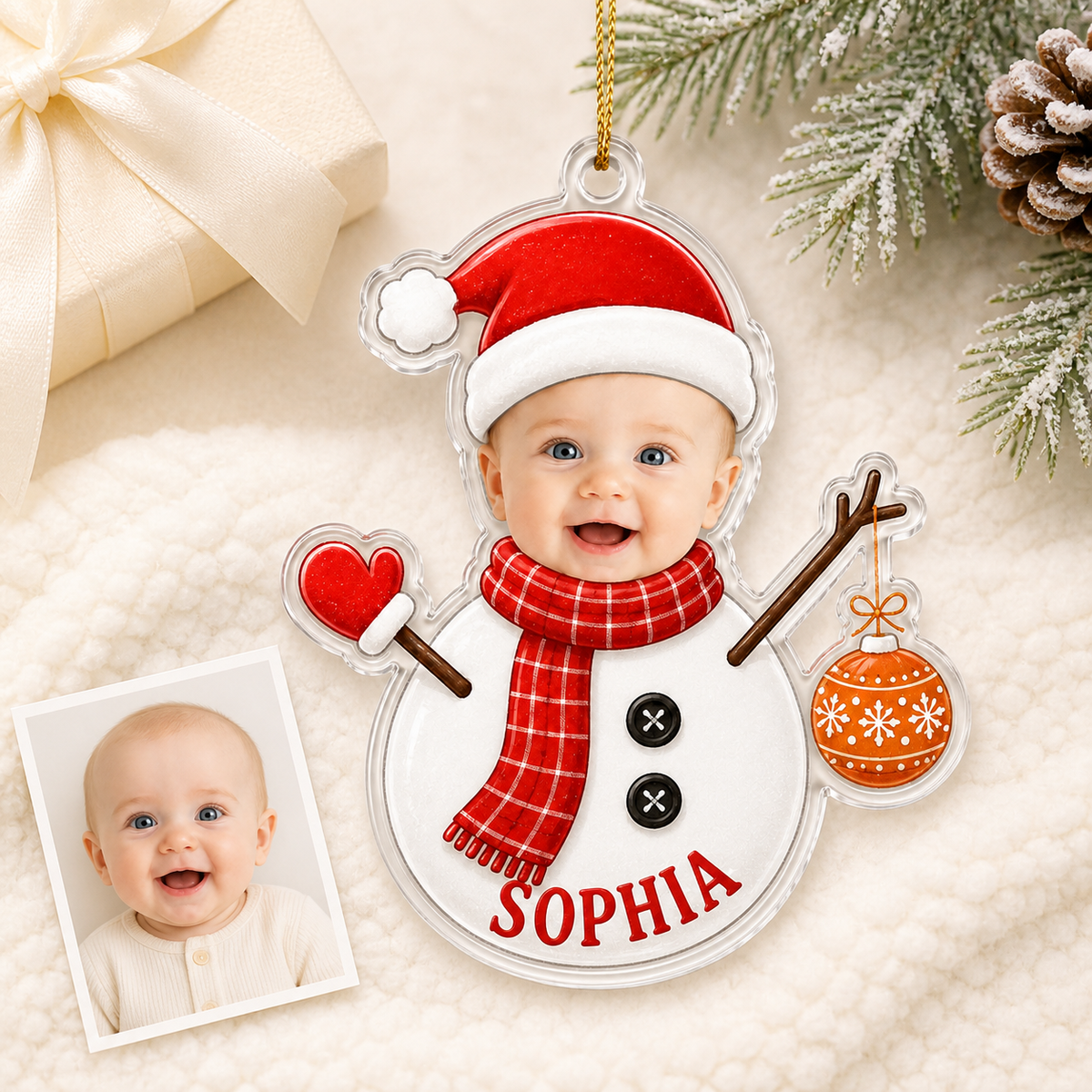 Custom Photo Baby Snowman
