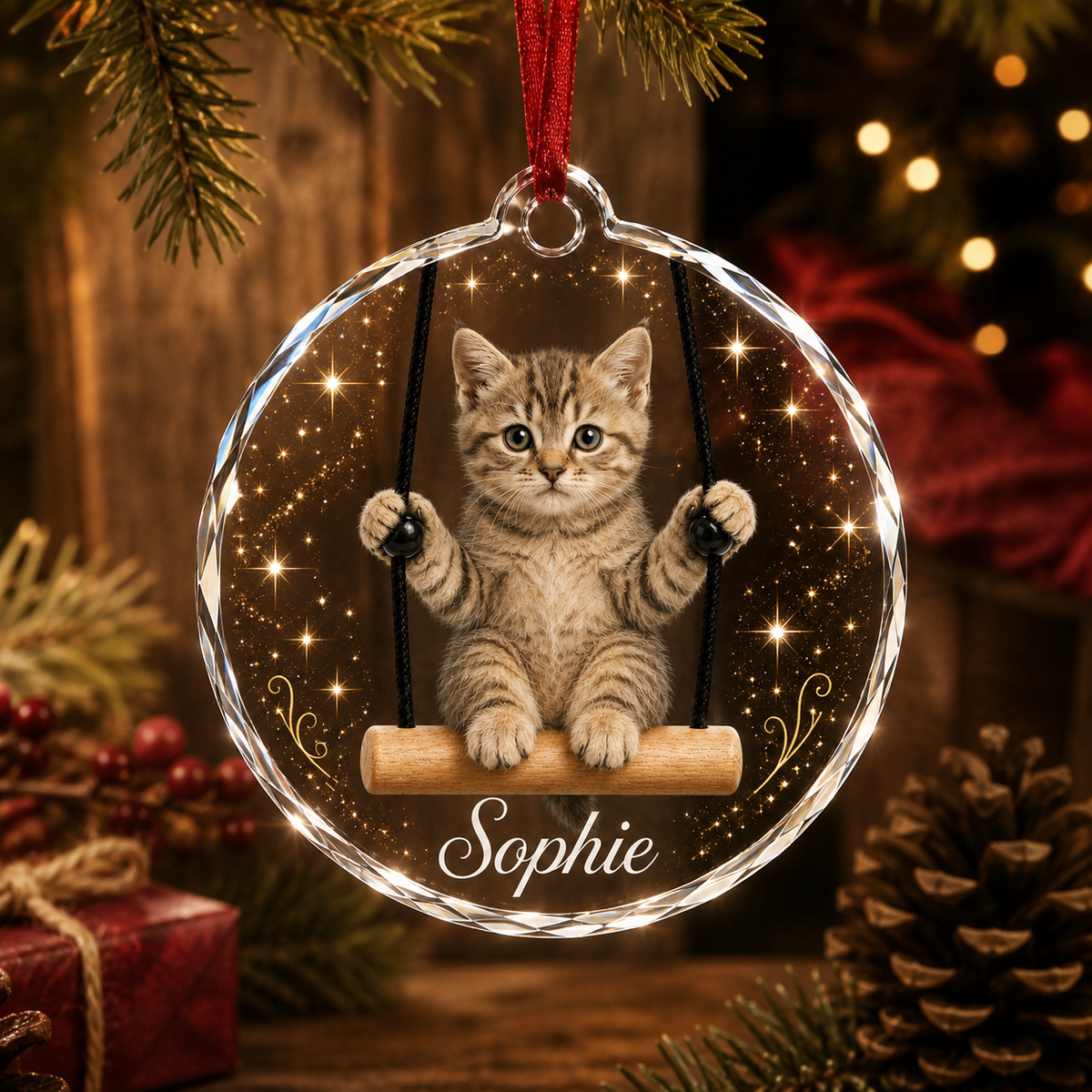 Animal Glass Ornament Cat
