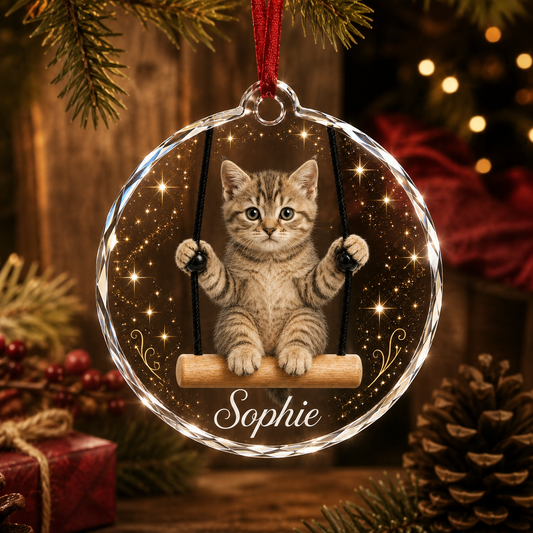 Animal Glass Ornament Cat