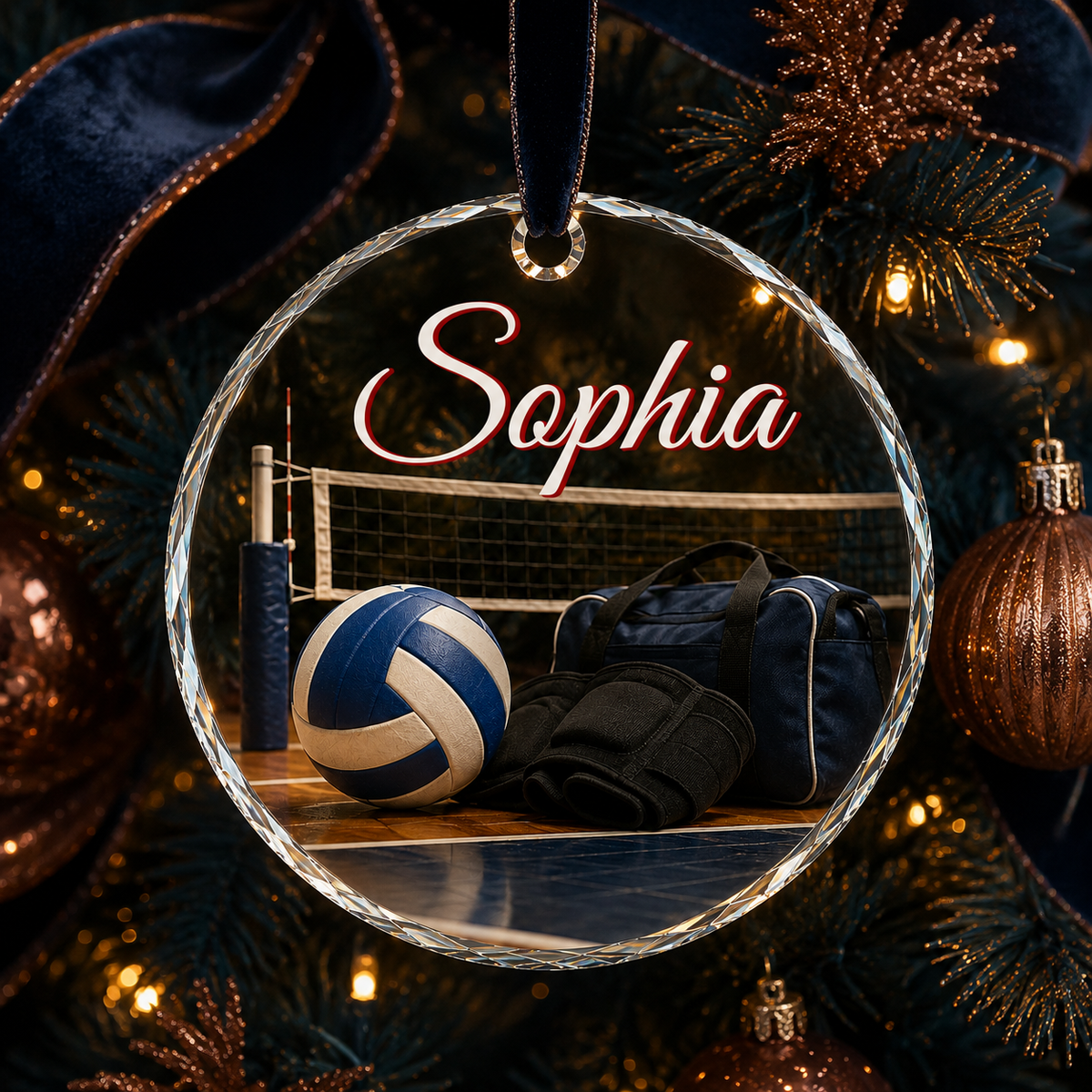 Sports Glass Ornament Volleyball