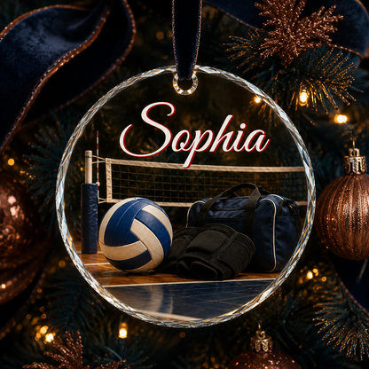 Sports Glass Ornament Volleyball