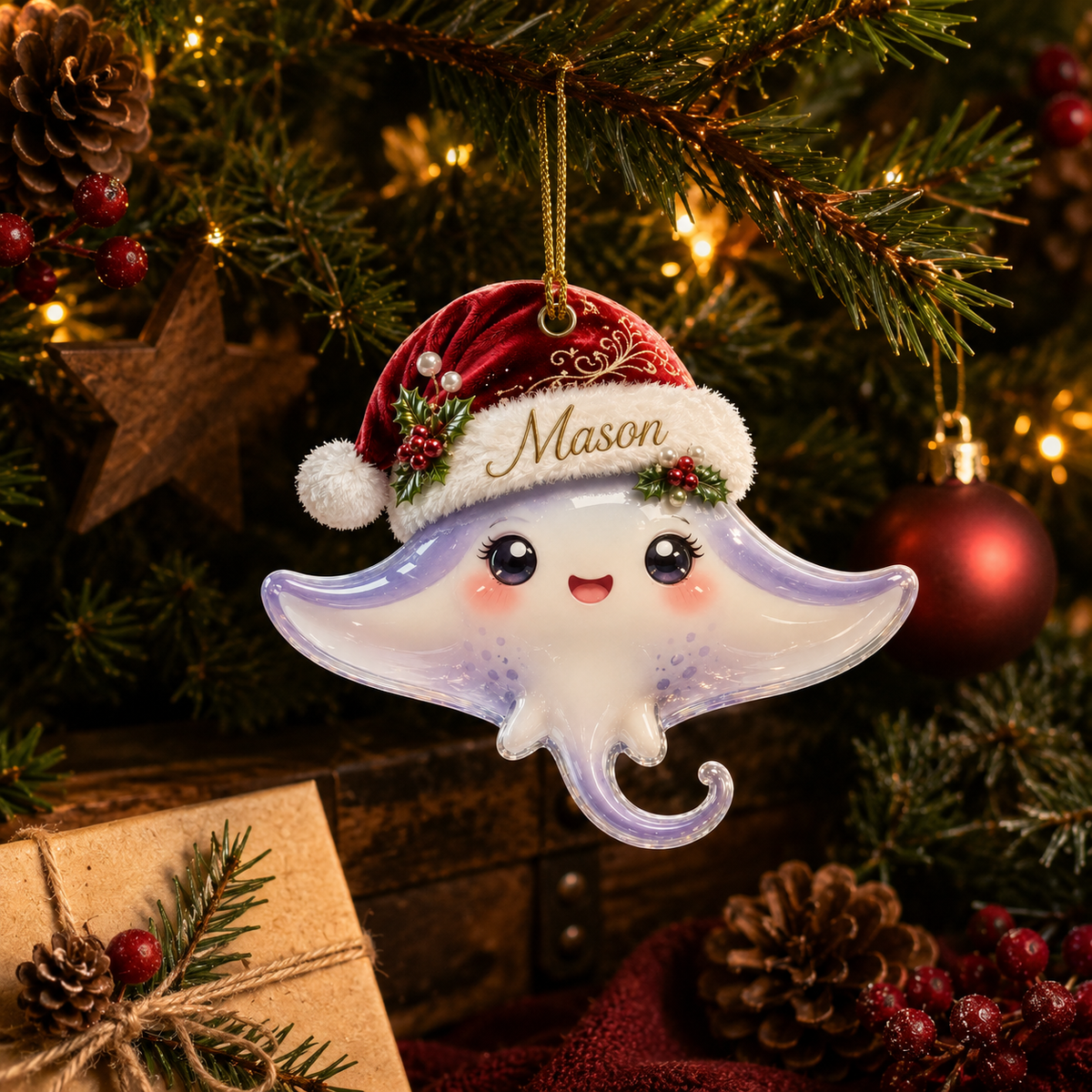 Animal With Santa Hat Manta Ray