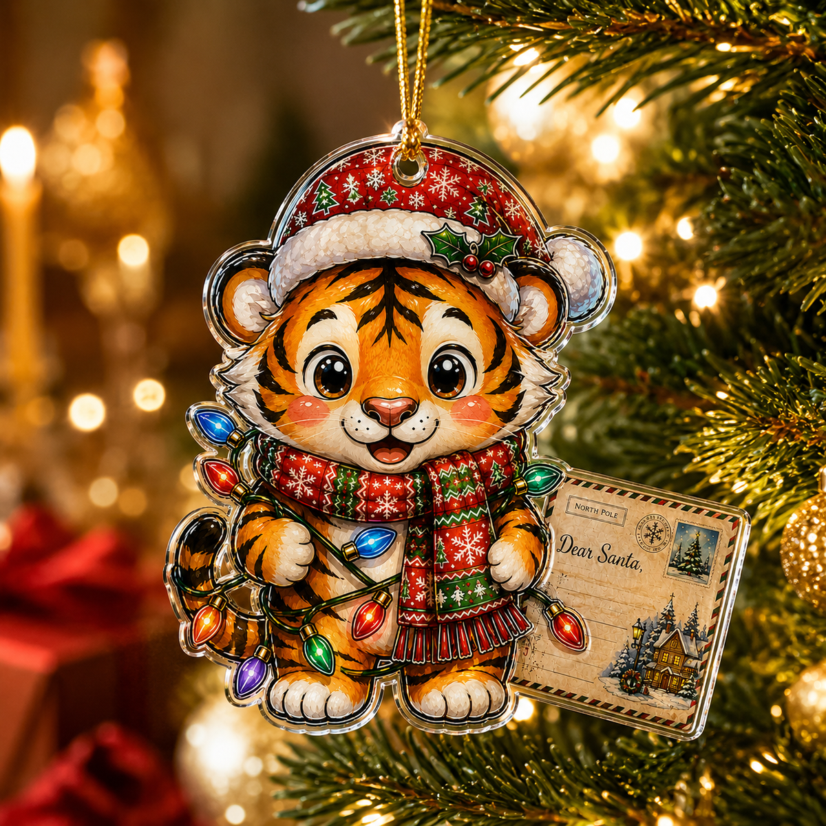 Animal With Christmas Led Tiger