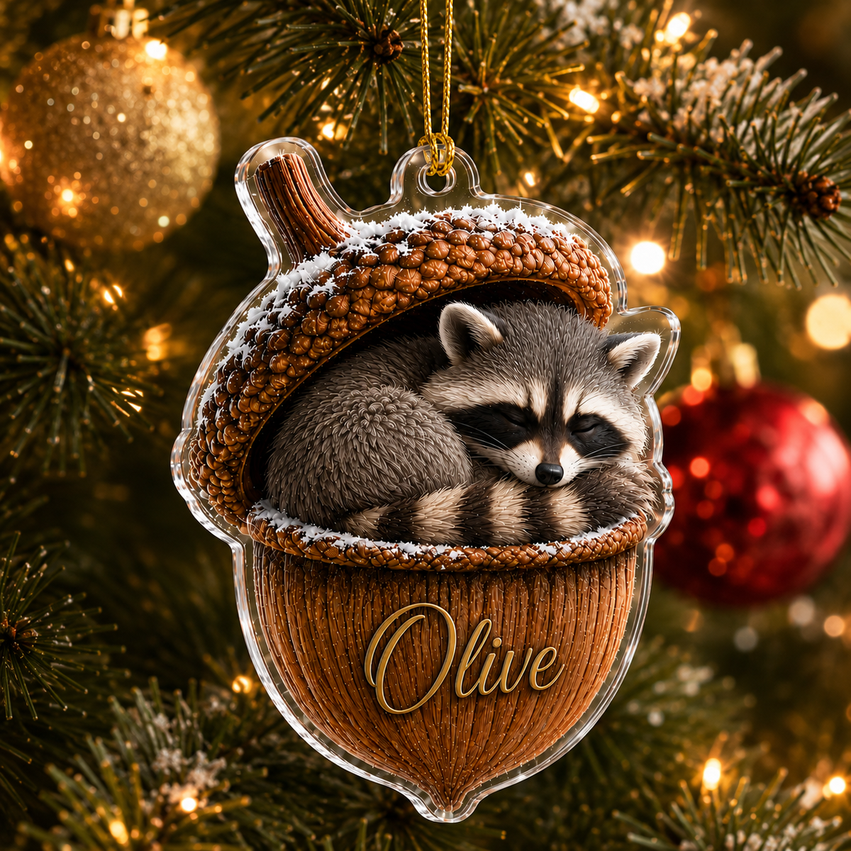 Animal Tree Decor Acrylic Raccoon