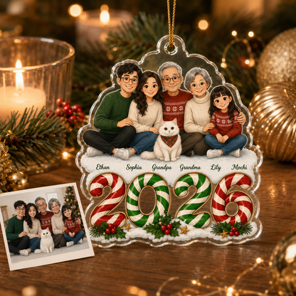 Family Memory Candy Cane