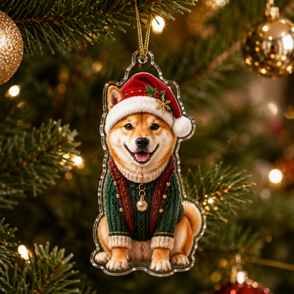 Dog Chrismast With Noel Sweater Shiba