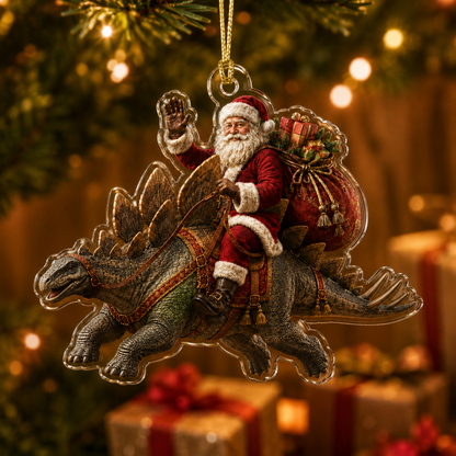 Dinosour With Santa Stegosaurus