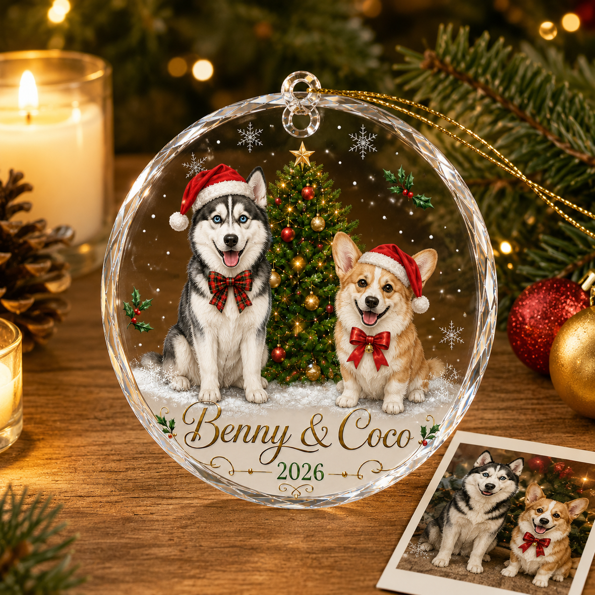 Custom Photo Dog Xmas Style 11
