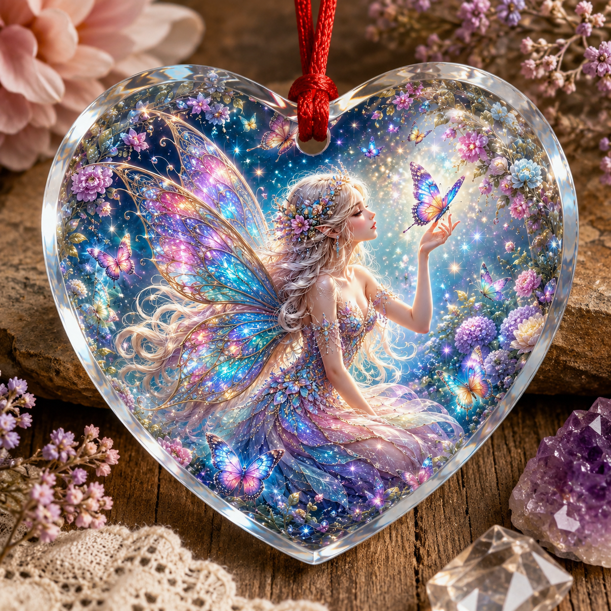 Fairy Glass Ornament Butterfly Fairy