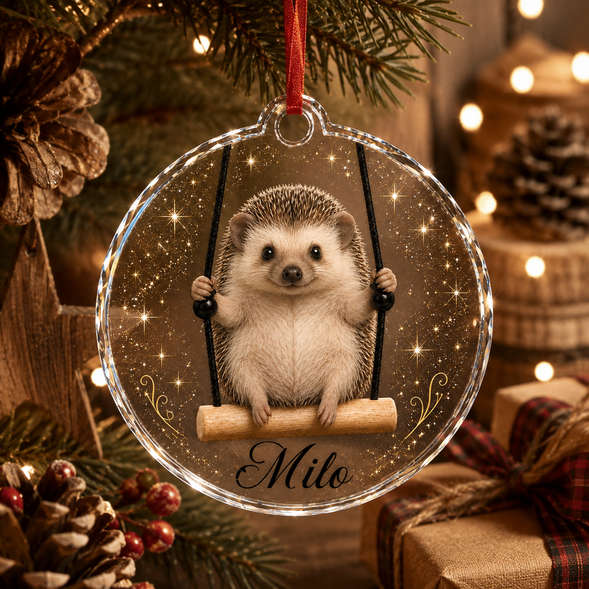 Animal Glass Ornament Hedgehog
