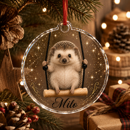 Animal Glass Ornament Hedgehog