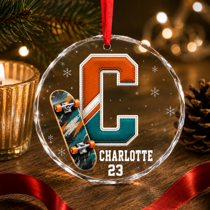 Sport Glass Alphabet Name Skateboard