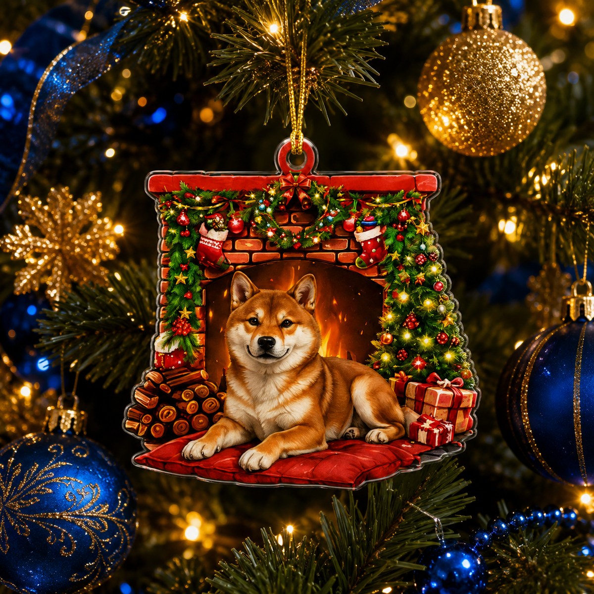 Dog Christmas Tree Shiba