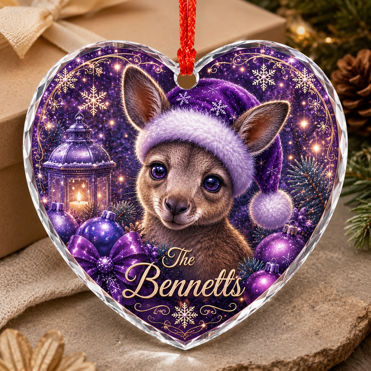 Purple Animal At Christmas Kangaroo