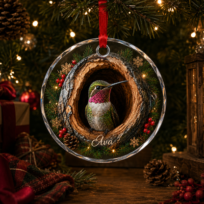 Animal Glass Ornament Tree Hollow Hummingbird