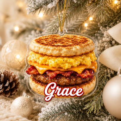 Breakfast Custom Name Bacon Egg Sausage Sandwich Acrylic