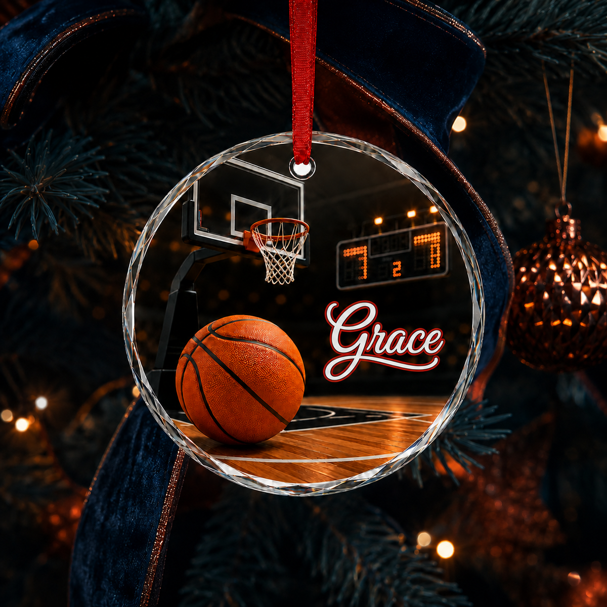 Sports Glass Ornament Basketball