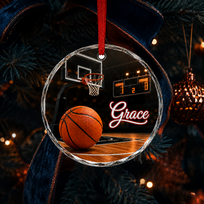 Sports Glass Ornament Basketball