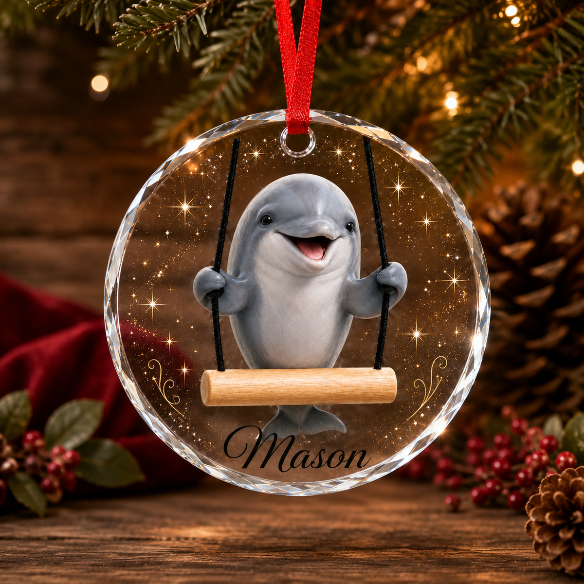 Animal Glass Ornament Dolphin
