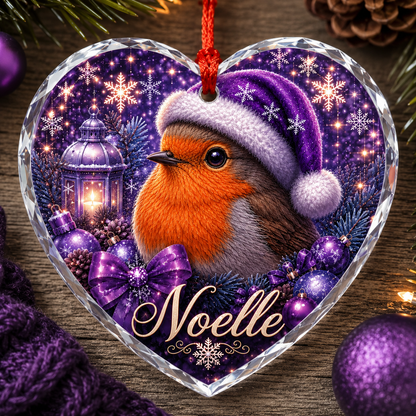 Purple Bird At Christmas Robin