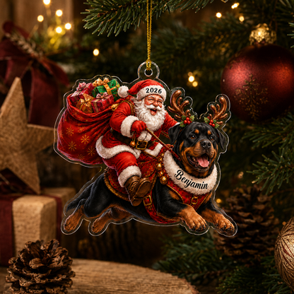 Santa Claus and Dog Rottweiler
