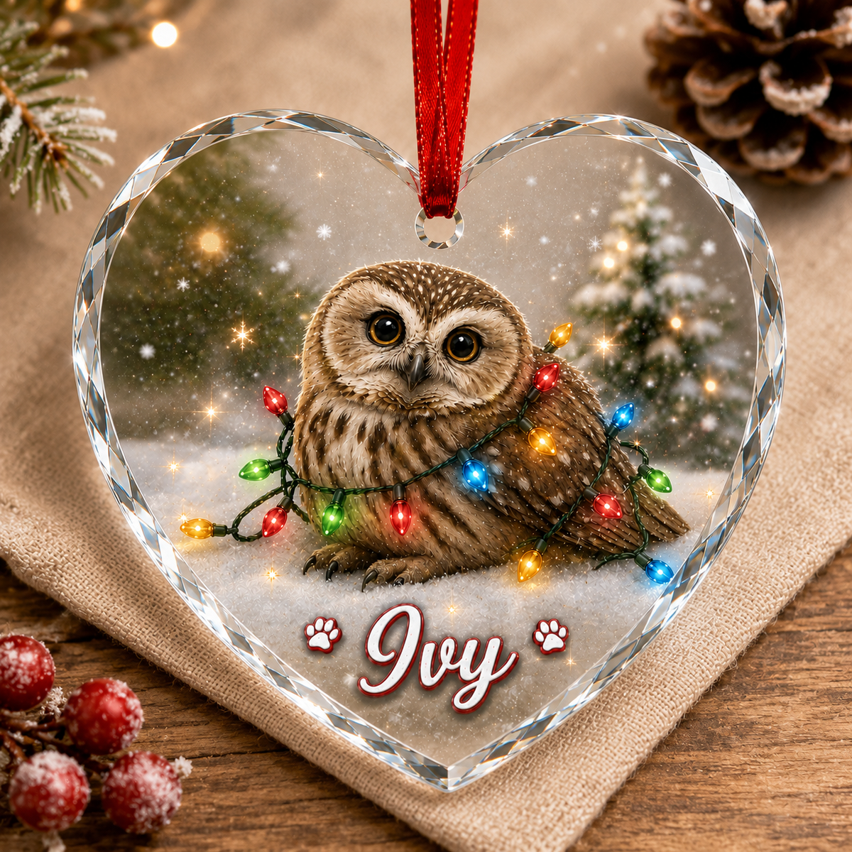 Glass Animal Led Light Owl