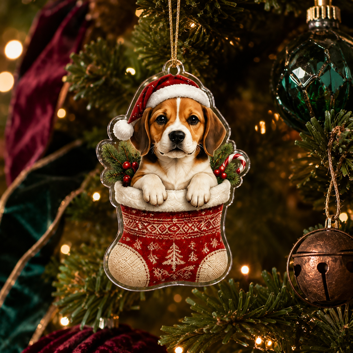 Dog Christmas Socks Beagle