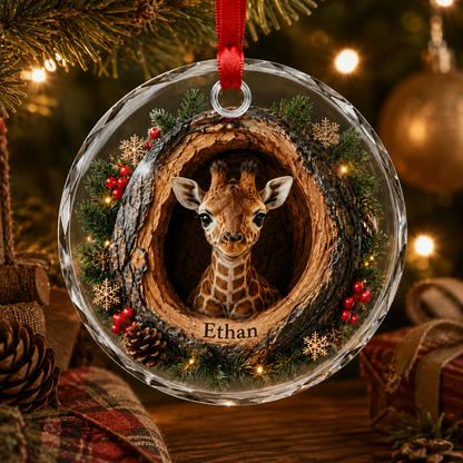 Animal Glass Ornament Tree Hollow Giraffe