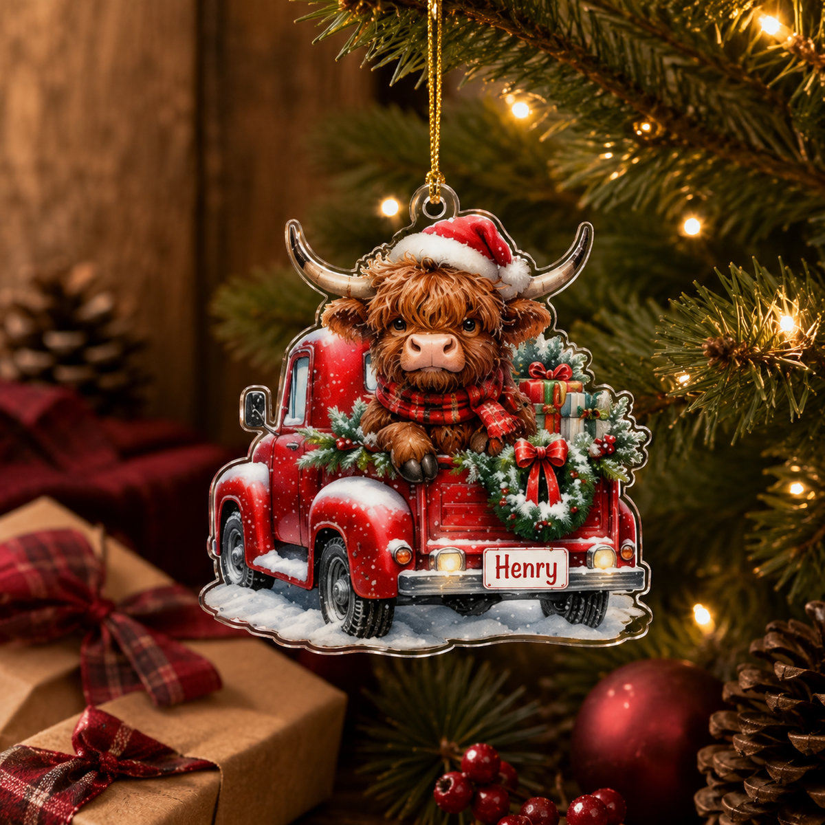Christmas Farm Highland Cow