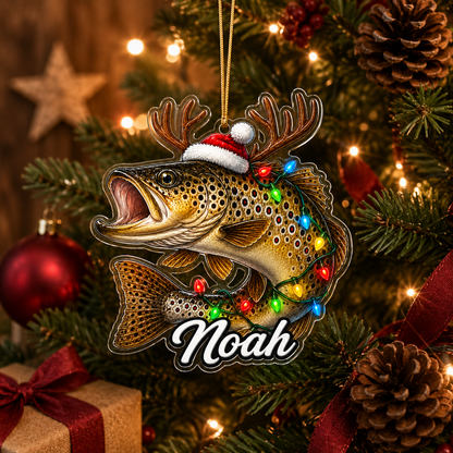 Fishing Christmas Lights Brown Trout Acrylic