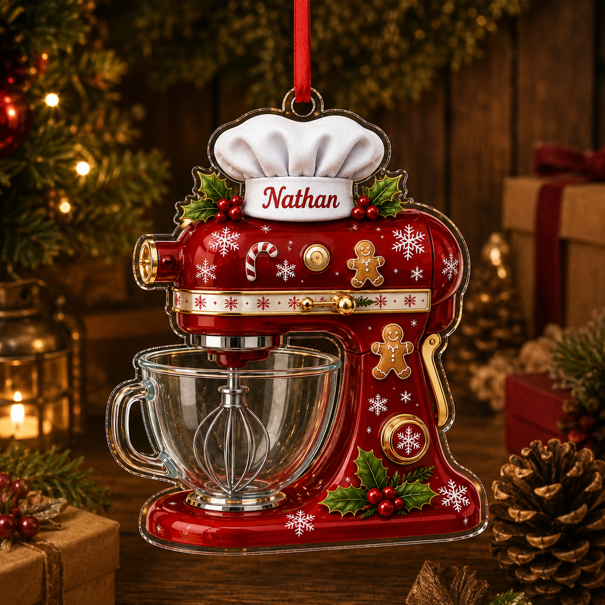 Personalized Kitchen Utensils Acrylic Christmas Dough Mixer