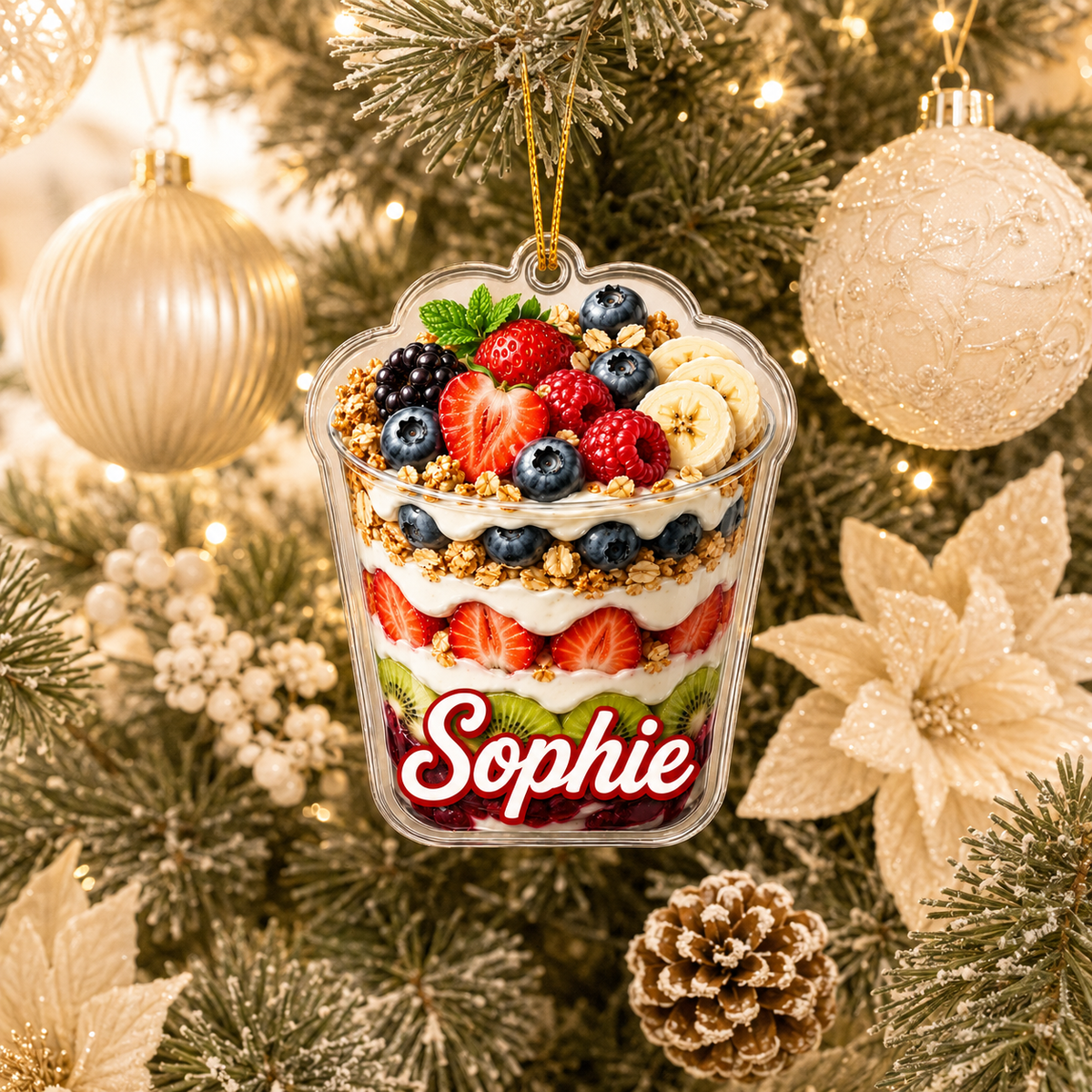 Breakfast Custom Name Yogurt and Fruit Parfait Acrylic